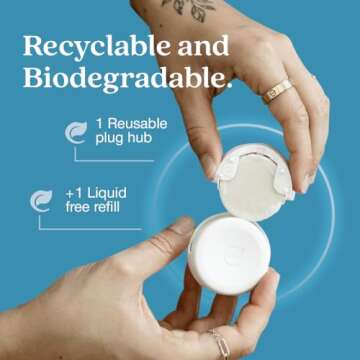 Enviroscent Non Toxic Air Freshener (Spring Water & Lotus) Plug-in Air Freshener for Home, Essential Oil Plug In, Home Fragrance Last 45+ Days | 1 Refillable Air Freshener Plug In & 1 Scent Refill Kit