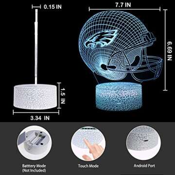 Best Helmet 3D Optical Illusion LED Night Light for All Ages