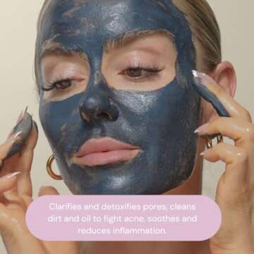 KOA LIFE Detox Face Mask - Charcoal Face Mask Skincare, Bentonite Clay, Facial Mask, Clay Face Mask, Deeply Hydrates, Nourishes Skin, Antioxidants, Natural, Vegan - 1.70 Fl Oz