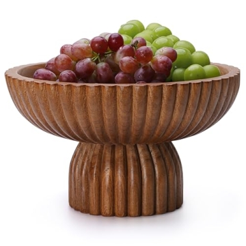 ChagoArt Wooden Fruit Bowl - Decorative Organic Modern Bowl