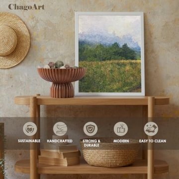 ChagoArt Wooden Fruit Bowl - Decorative Organic Modern Bowl