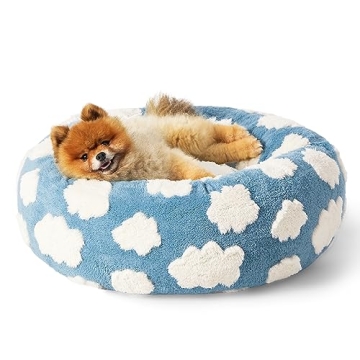 Lesure Donut Small Dog Bed 23 inch Calming Pet Bed