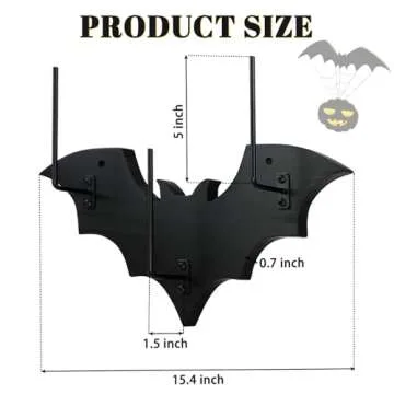 MUOUAKATE Goth Hat Rack for Baseball Caps Bat Wall Mount Hat Storage Organizer with 3 Multi-Purpose Metal Hooks Fit 30+ Caps, Hat Display Holder for Closet, Door, Halloween Gothic Home Decor, Black