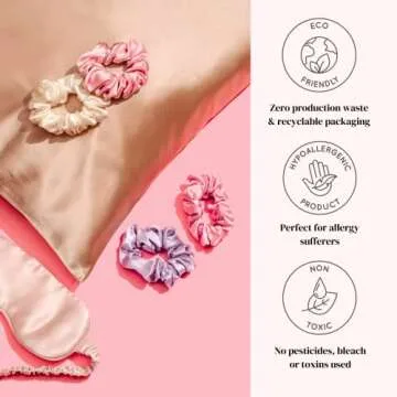 SILKIE x6 Pure Mulberry Silk Scrunchies Travel Pouch