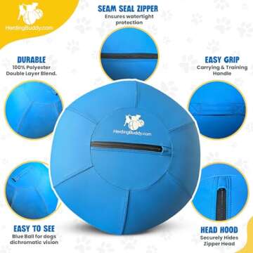 Herding Ball for Dogs - 25” Ball for Australian Shepard, Collie, Cattle Dogs & Dog Over 27 Pounds ...