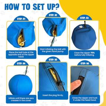 Herding Ball for Dogs - 25” Ball for Australian Shepard, Collie, Cattle Dogs & Dog Over 27 Pounds - Heavy Duty Dual Layer Cover - Thick Anti-Burst Ball - High Flow Foot Pump