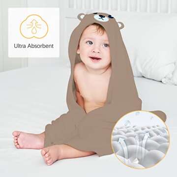 Lovely Care Baby Hooded Towels & Washcloth Set for Newborns