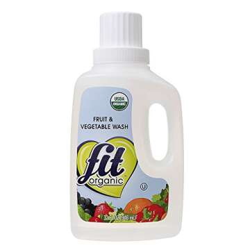 Fit Organic 32 Oz Soaker Produce Wash - Fruit and Vegetable Wash and Pesticide/Wax Remover