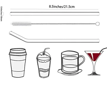 Durable 12PCS Clear Glass Straws for Every Drink