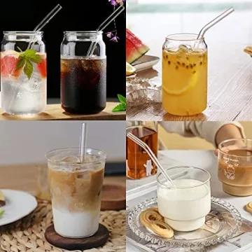 Durable 12PCS Clear Glass Straws for Every Drink