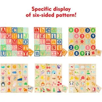 Gemileo Wooden ABC Toy Building Blocks - 36 PCS for Toddlers