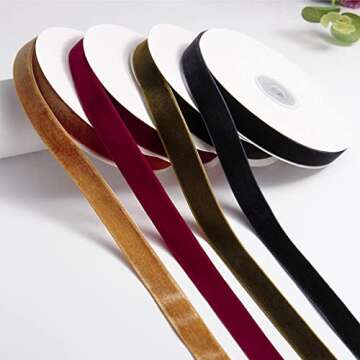 Velvet Ribbon, 3/8 Inch x 10 Yard Velvet Ribbon,Use for Wedding Party Decoration, Floral Crafts,Home Decor,Sewing (3/8"×10 Yard, Army Green)