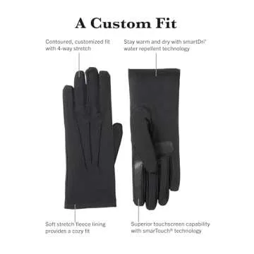 isotoner Women's Spandex Cold Weather Stretch Gloves - Winter smarTouch Driving Gloves with smartDri...