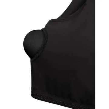 LASLULU Womens Backless Sports Bra Sexy Scoop Neck Black Crop Tops Athletic Fitness Sports Bra Summer Workout Gym Top Yoga Bra(Black,Small)