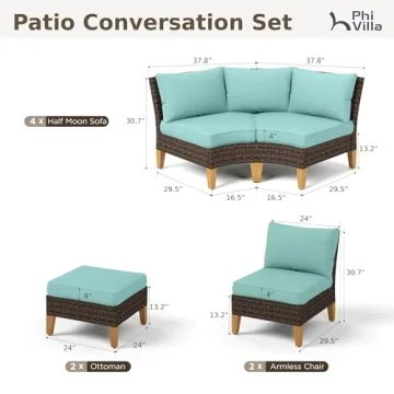 Stunning PHI VILLA 12 Pieces Patio Set for Outdoor Happiness