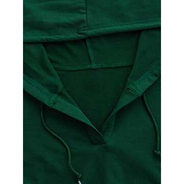 Verdusa Women's Long Sleeve Drop Shoulder Drawstring Crop Hoodie Sweatshirt