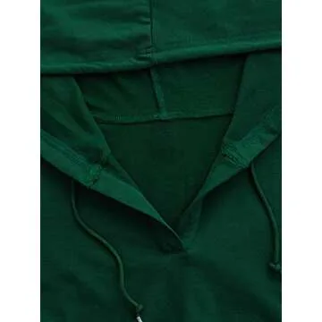 Verdusa Women's Long Sleeve Drop Shoulder Drawstring Crop Hoodie Sweatshirt