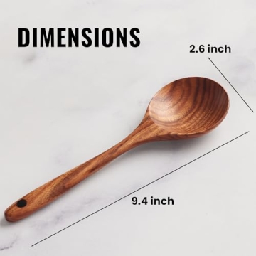 Zulay Kitchen Teak Wooden Cooking Spoon for Every Chef