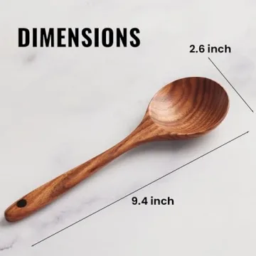 Zulay Kitchen Teak Wooden Cooking Spoon for Every Chef