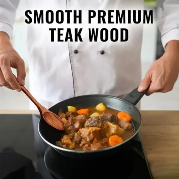 Zulay Kitchen Teak Wooden Cooking Spoon for Every Chef