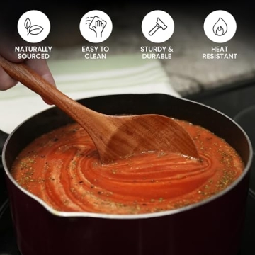 Zulay Kitchen Teak Wooden Cooking Spoon for Every Chef