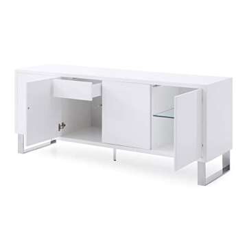ZURI Furniture Neve Sideboard with Storage - White