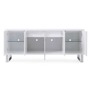 ZURI Furniture Neve Sideboard with Storage - White