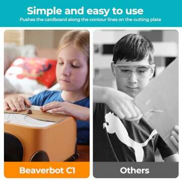 Beaverbot Cardboard Cutter for Kids, Safe DIY Cardboard Construction Tool Kit, Educational Craft Toy...