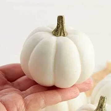 Artificial White Baby Boo Pumpkins for Fall Decor