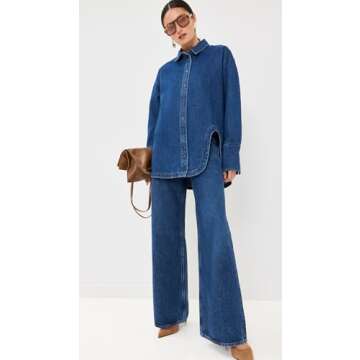 Lioness Women's Off Duty Denim Shirt, Dark Denim, Blue, M