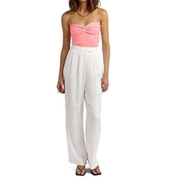 ISZPLUSH Sexy Strapless Crop Top in Pink for Stylish Women