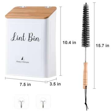 SUBEKYU Magnetic Lint Bin - Stylish Laundry Organization Solution