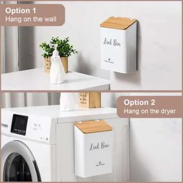 SUBEKYU Magnetic Lint Bin - Stylish Laundry Organization Solution