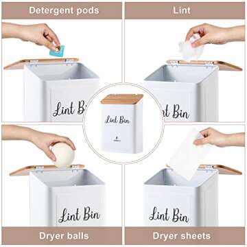 SUBEKYU Magnetic Lint Bin - Stylish Laundry Organization Solution