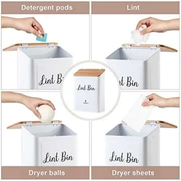 SUBEKYU Magnetic Lint Bin - Stylish Laundry Organization Solution
