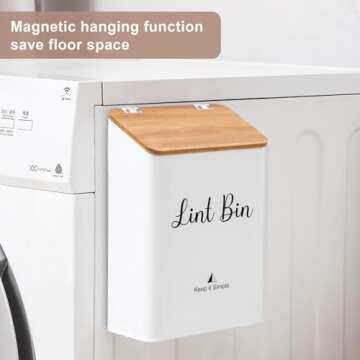 SUBEKYU Magnetic Lint Bin - Stylish Laundry Organization Solution