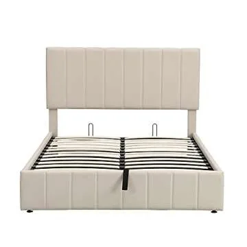 Elegant Merax Full Size Upholstered Bed with Storage