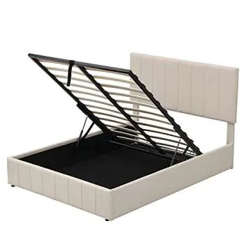 Elegant Merax Full Size Upholstered Bed with Storage
