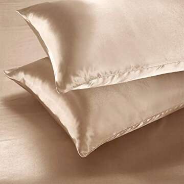 AiMay 3 Piece Satin Duvet Cover Set Bedding Sets (No Comforter Include) Luxury Rich Silk Silky Super...