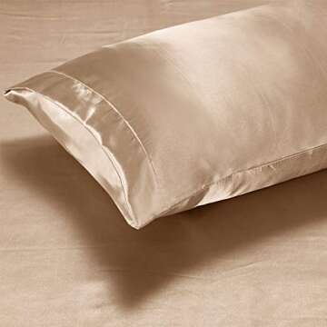 AiMay 3 Piece Satin Duvet Cover Set Bedding Sets (No Comforter Include) Luxury Rich Silk Silky Super Soft Solid Color Reversible Stain-Resistant Wrinkle Free (King, Taupe)