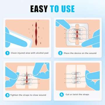 Wound Closure Strips - 4 Pcs Butterfly Bandaids Extra Large Emergency Laceration Closures Kits Bandages for Big Wound Care, Hospital Grade Rapid Skin Closure for Home, Outdoor