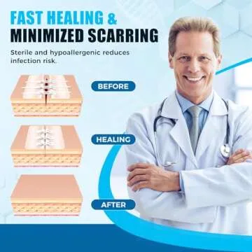 Wound Closure Strips - 4 Pcs Butterfly Bandaids Extra Large Emergency Laceration Closures Kits Bandages for Big Wound Care, Hospital Grade Rapid Skin Closure for Home, Outdoor