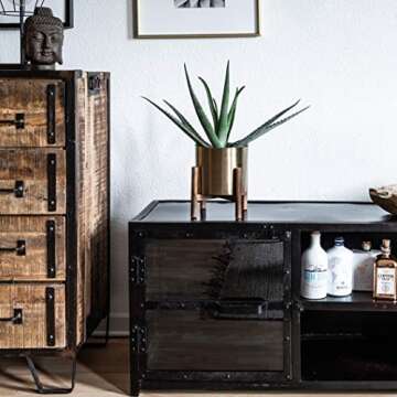 Stylish Kimisty Set of 2 Gold Planters for Home Decor