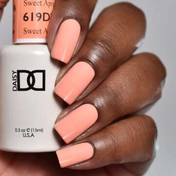 DND Gel Polish Set, Beige Nude Collection, UV/LED Gel Polish and Air Dry Nail Lacquer, Matching Chip-Free Polish Duo, 619 Sweet Apricot, 0.5 Fl Oz