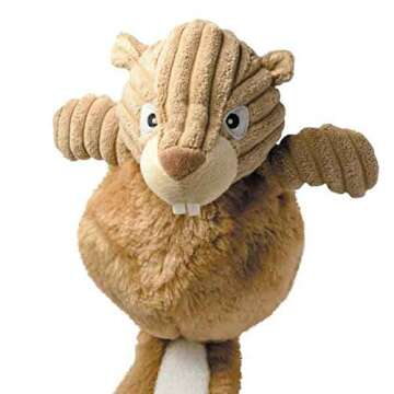 Zanies Country Crew Dog Toy Plush Corduroy - Fox Raccoon Squirrel or All Three Toys 12"(Full Set - All 3 Toys)