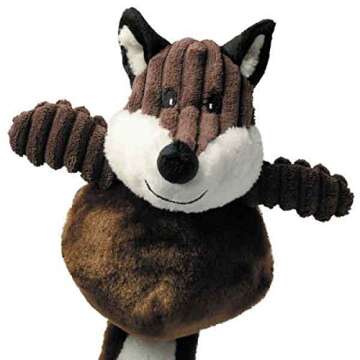 Zanies Country Crew Dog Toy Plush Corduroy - Fox Raccoon Squirrel or All Three Toys 12"(Full Set - All 3 Toys)