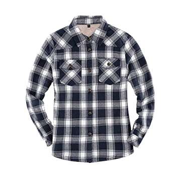 ThCreasa Women’s Sherpa Lined Flannel Jacket - Cozy Stylish Wear