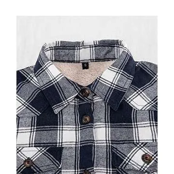 ThCreasa Women’s Sherpa Lined Flannel Jacket - Cozy Stylish Wear