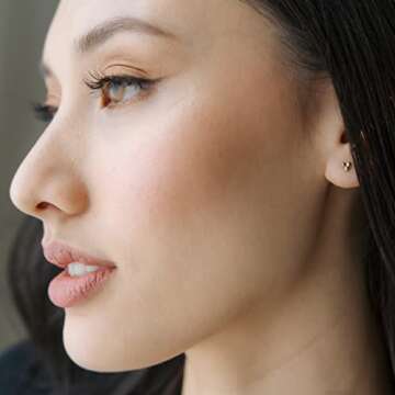 Honeycat Tiny Trinity Ball Stud Earrings in 18k Gold Plated | Minimalist, Delicate Jewelry (G)