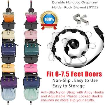 IZUS Bag-Organizer-Holder Purse Hanger - 20 Hooks for Closet and Door 2Pcs (Rack for Handbags/2 pcs Hold 20 Bags)